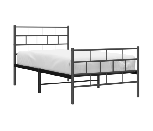 Estructura cama sin colchón con estribo metal negro 75x190 cm