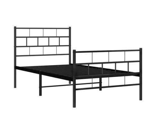 Estructura cama sin colchón con estribo metal negro 75x190 cm