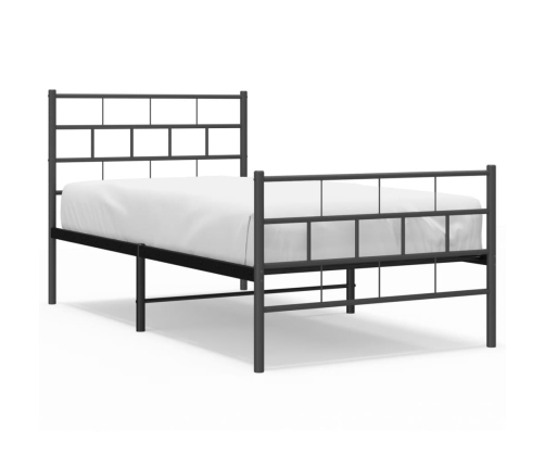 Estructura cama sin colchón con estribo metal negro 90x190 cm