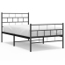 Estructura cama sin colchón con estribo metal negro 90x190 cm