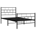 Estructura cama sin colchón con estribo metal negro 100x190 cm