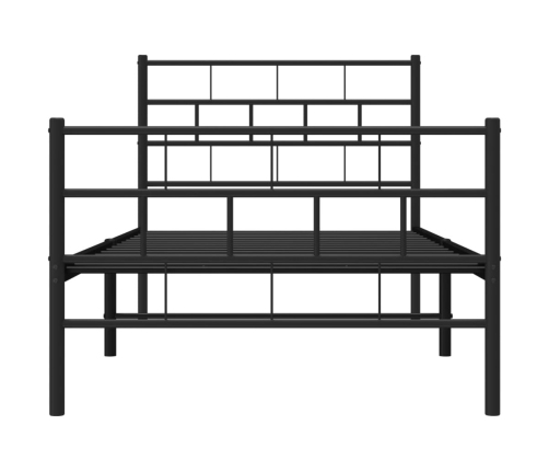 Estructura cama sin colchón con estribo metal negro 100x190 cm