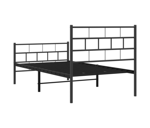 Estructura cama sin colchón con estribo metal negro 100x190 cm