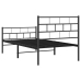 Estructura cama sin colchón con estribo metal negro 100x190 cm