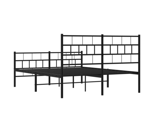 Estructura cama sin colchón con estribo metal negro 120x190 cm