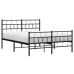 Estructura cama sin colchón con estribo metal negro 140x190 cm