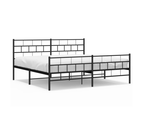 Estructura cama sin colchón con estribo metal negro 193x203 cm