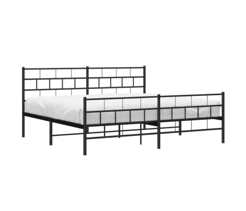 Estructura cama sin colchón con estribo metal negro 193x203 cm