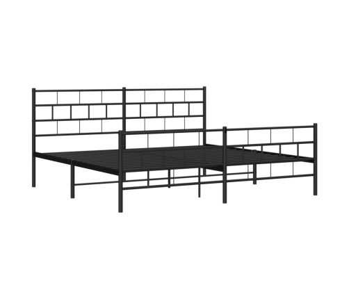 Estructura cama sin colchón con estribo metal negro 193x203 cm