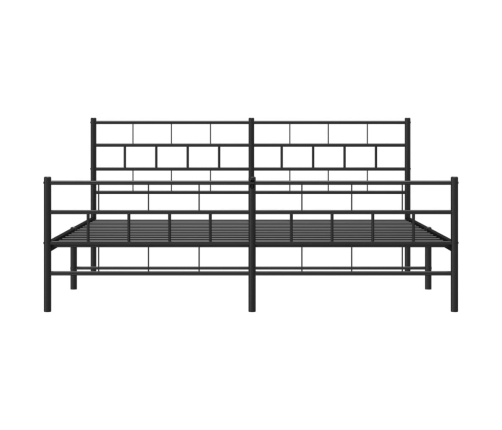Estructura cama sin colchón con estribo metal negro 193x203 cm