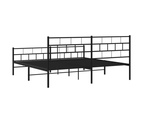 Estructura cama sin colchón con estribo metal negro 193x203 cm