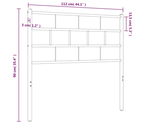 Cabecero de metal negro 107 cm