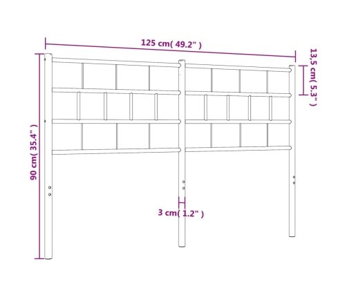 Cabecero de metal negro 120 cm