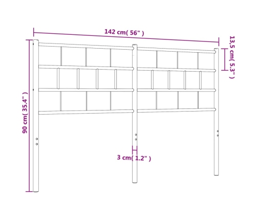 Cabecero de metal negro 135 cm