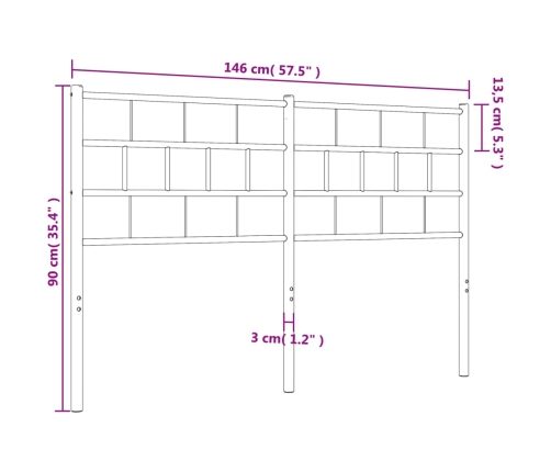 Cabecero de metal negro 140 cm