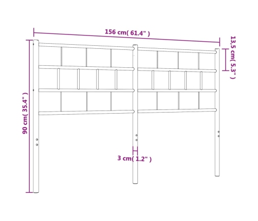 Cabecero de metal negro 150 cm