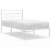 Estructura cama sin colchón con cabecero metal blanco 75x190 cm