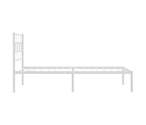 Estructura cama sin colchón con cabecero metal blanco 75x190 cm