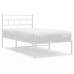 Estructura cama sin colchón con cabecero metal blanco 100x190cm