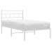 Estructura cama sin colchón con cabecero metal blanco 107x203cm