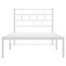Estructura cama sin colchón con cabecero metal blanco 107x203cm