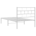 Estructura cama sin colchón con cabecero metal blanco 107x203cm