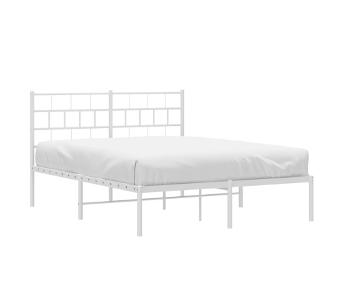 Estructura cama sin colchón con cabecero metal blanco 120x190cm