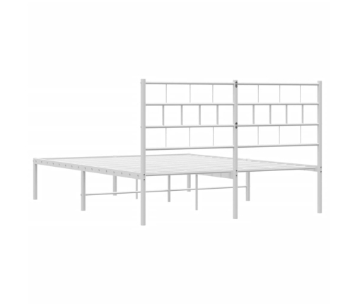 Estructura cama sin colchón con cabecero metal blanco 140x200cm