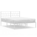 Estructura cama sin colchón con cabecero metal blanco 150x200cm