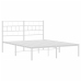 Estructura cama sin colchón con cabecero metal blanco 150x200cm