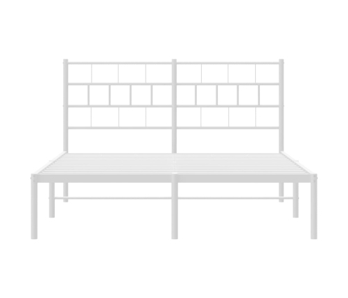 Estructura cama sin colchón con cabecero metal blanco 150x200cm