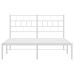 Estructura cama sin colchón con cabecero metal blanco 150x200cm
