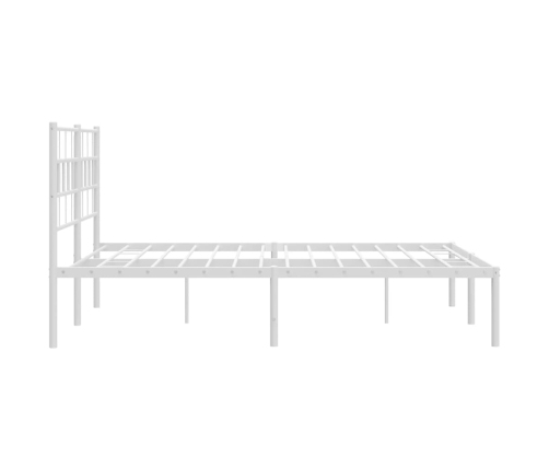 Estructura cama sin colchón con cabecero metal blanco 150x200cm