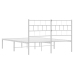 Estructura cama sin colchón con cabecero metal blanco 150x200cm