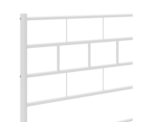 Estructura cama sin colchón con cabecero metal blanco 150x200cm