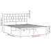 Estructura cama sin colchón con cabecero metal blanco 150x200cm
