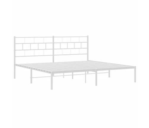 Estructura cama sin colchón con cabecero metal blanco 180x200cm