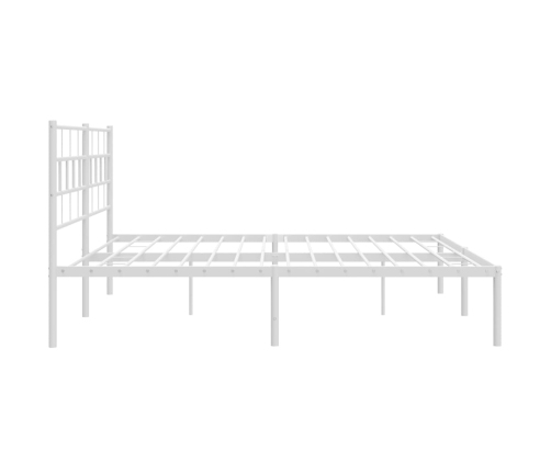 Estructura cama sin colchón con cabecero metal blanco 180x200cm