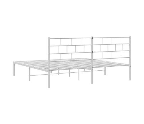 Estructura cama sin colchón con cabecero metal blanco 180x200cm