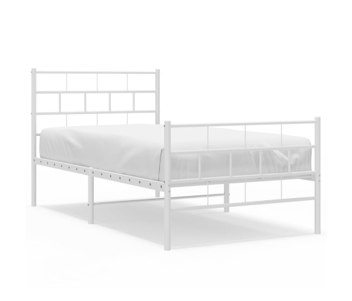 Estructura cama sin colchón con estribo metal blanco 80x200 cm