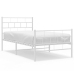 Estructura cama sin colchón con estribo metal blanco 80x200 cm