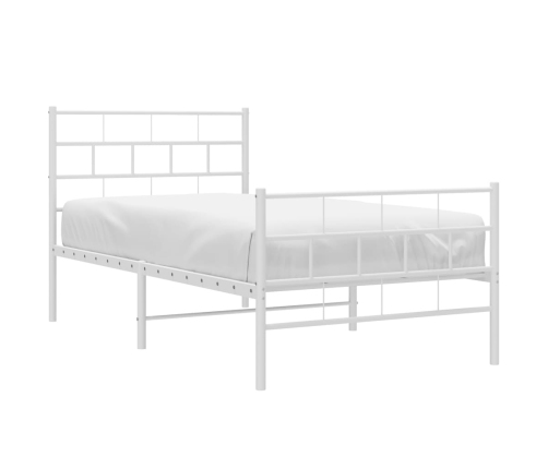 Estructura cama sin colchón con estribo metal blanco 80x200 cm