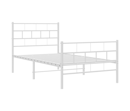 Estructura cama sin colchón con estribo metal blanco 80x200 cm