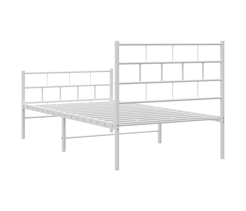 Estructura cama sin colchón con estribo metal blanco 80x200 cm