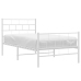 Estructura cama sin colchón con estribo metal blanco 90x190 cm