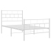 Estructura cama sin colchón con estribo metal blanco 90x190 cm