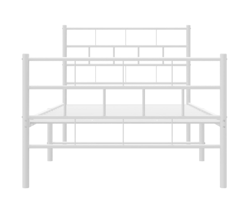 Estructura cama sin colchón con estribo metal blanco 90x190 cm