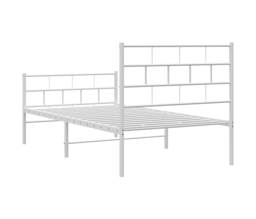 Estructura cama sin colchón con estribo metal blanco 90x190 cm