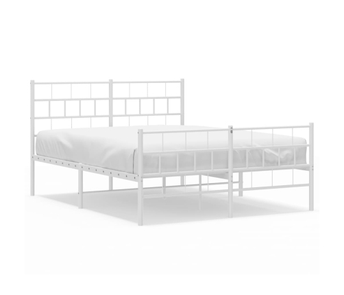 Estructura cama sin colchón con estribo metal blanco 135x190 cm