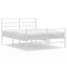 Estructura cama sin colchón con estribo metal blanco 135x190 cm